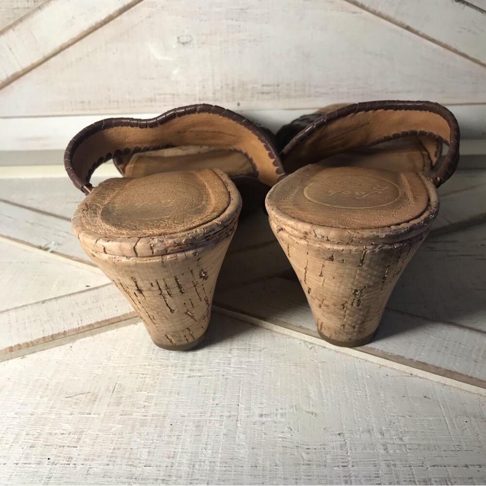 Jack Rogers Emilia wedge sandals cognac brown sz 9.5M cork espadrille summer - Picture 5 of 8